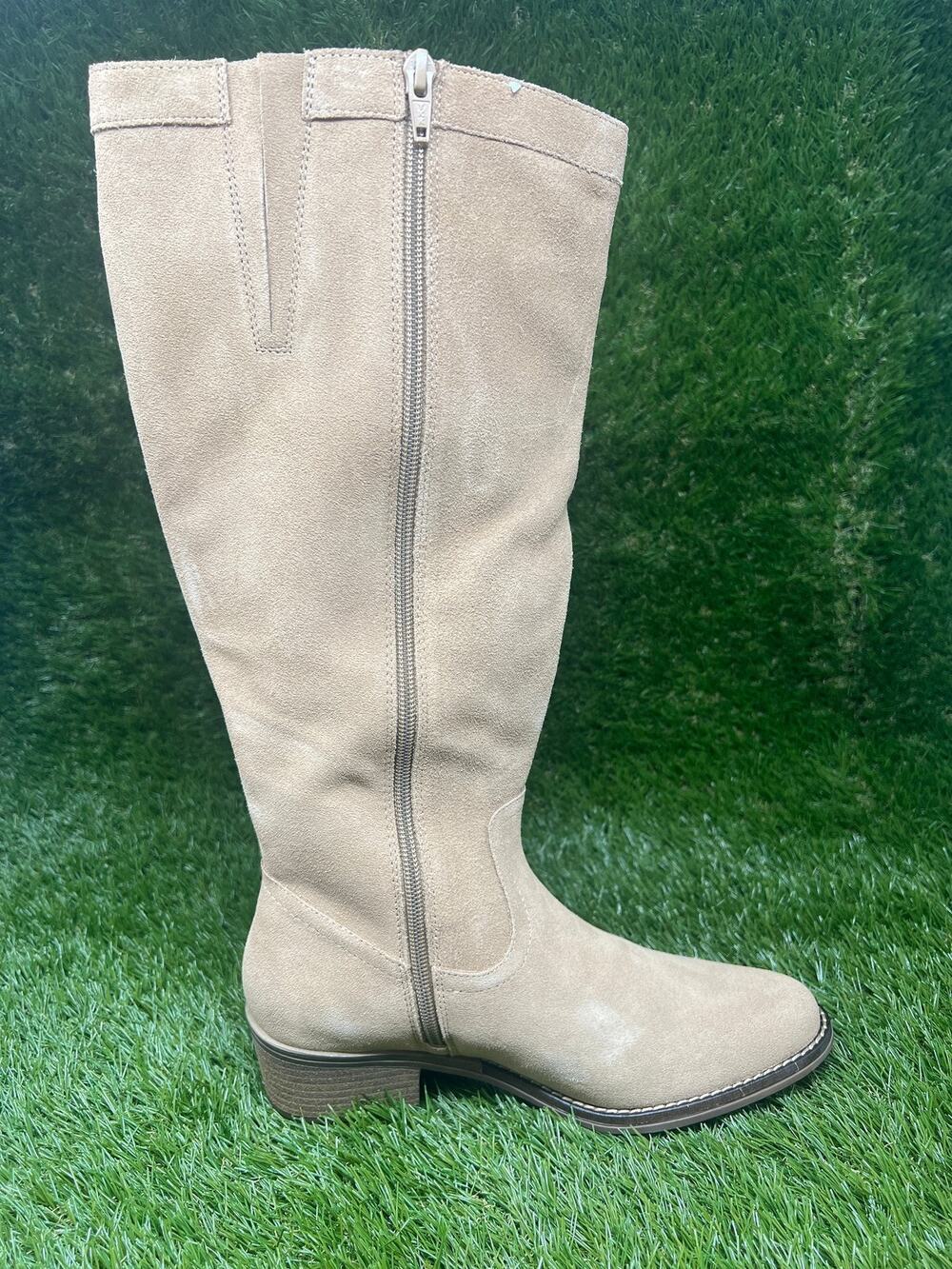 White Mountain Women's 7M Wide Calf Suede Full Zip Tall Boots